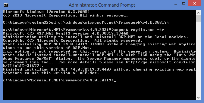screen prompt .net framework v4.0.30319