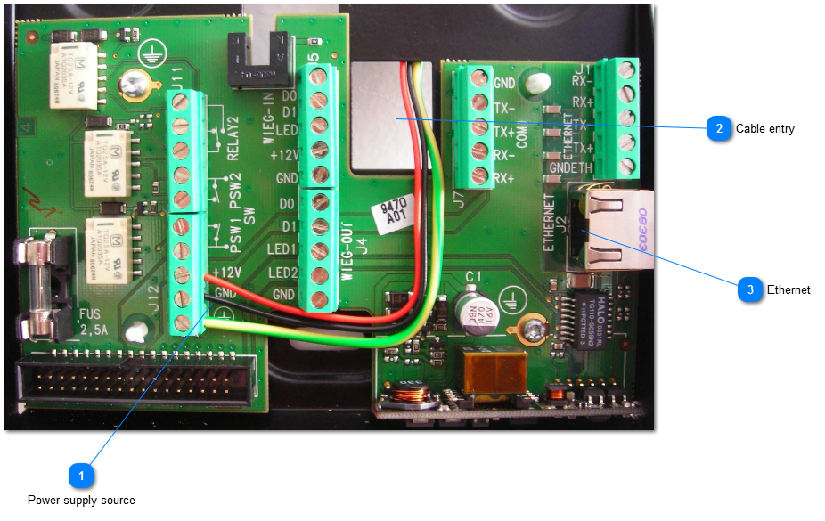 MA500+ Power and Network Cable Connection